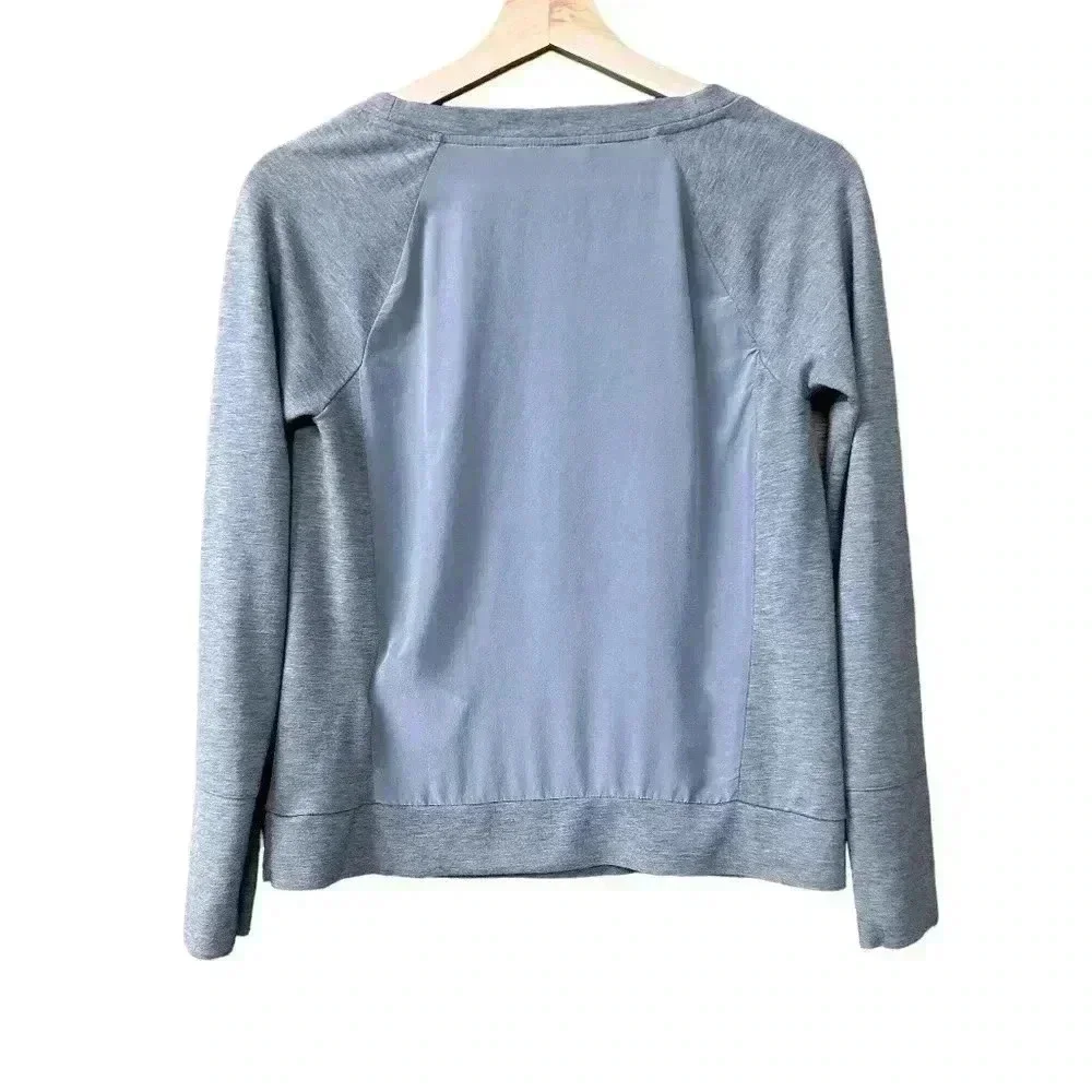 Banana Republic PL Ponte Silk Back Panel Sweater Gray Sz Xs